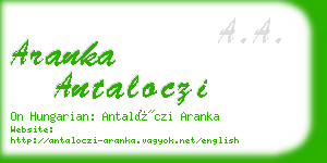 aranka antaloczi business card